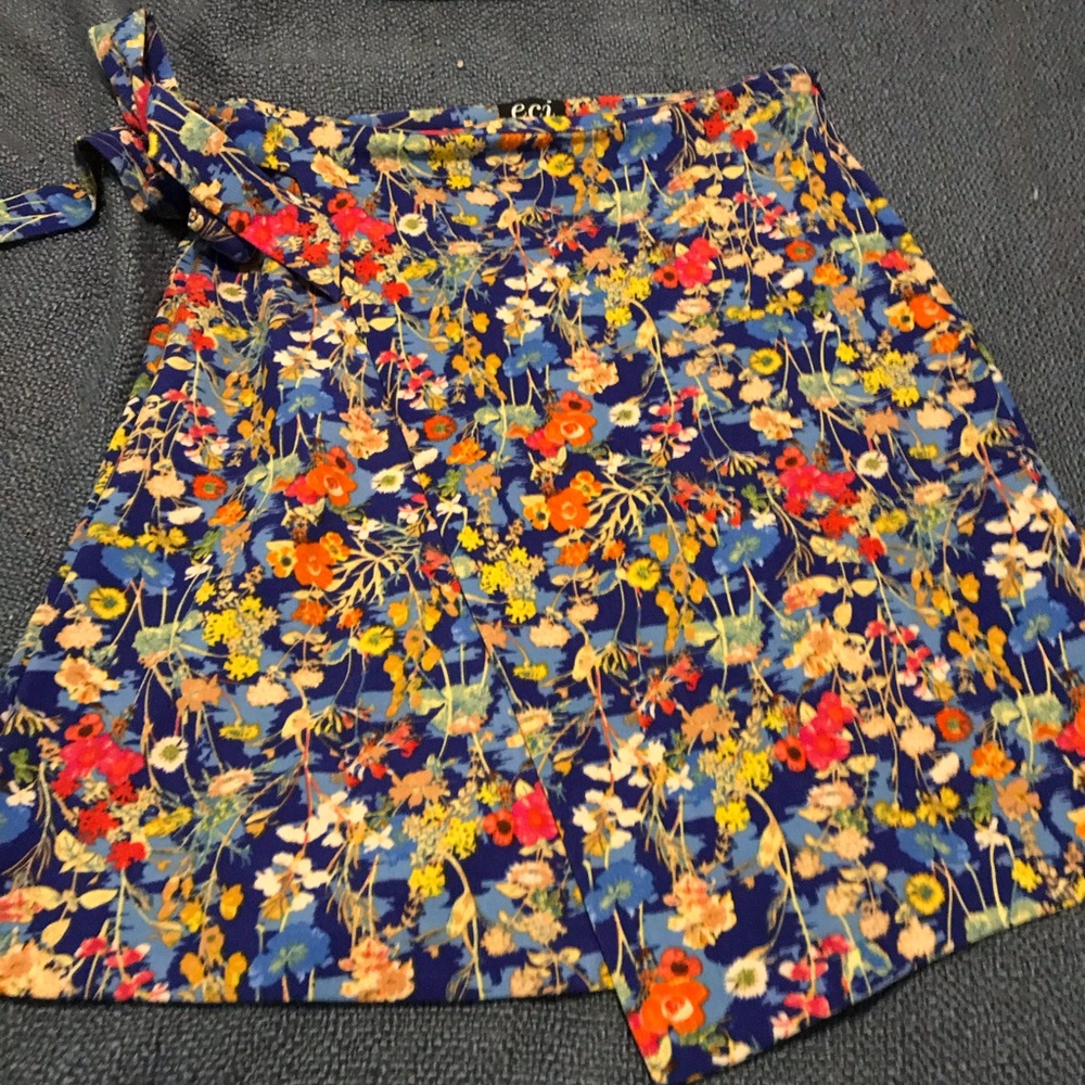 Boutique mock wrap skirt
